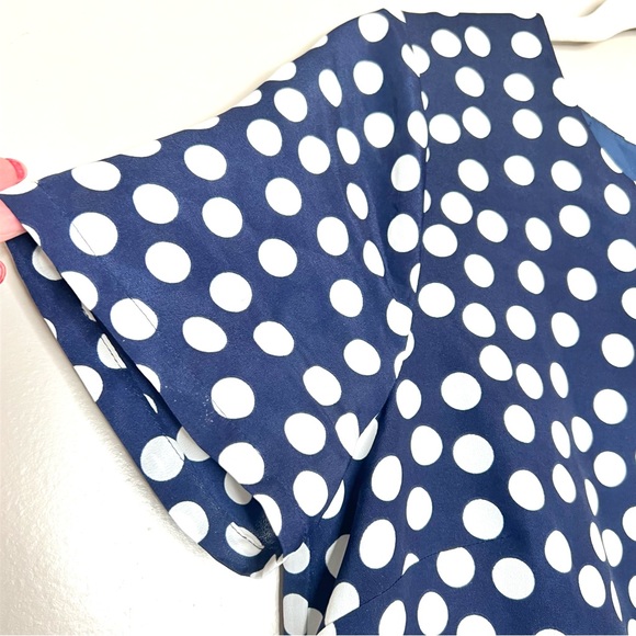 J Crew Mod Dot Polka Dot Shift Mini Dress Navy White Nautical Preppy Coastal 6 - Picture 9 of 12